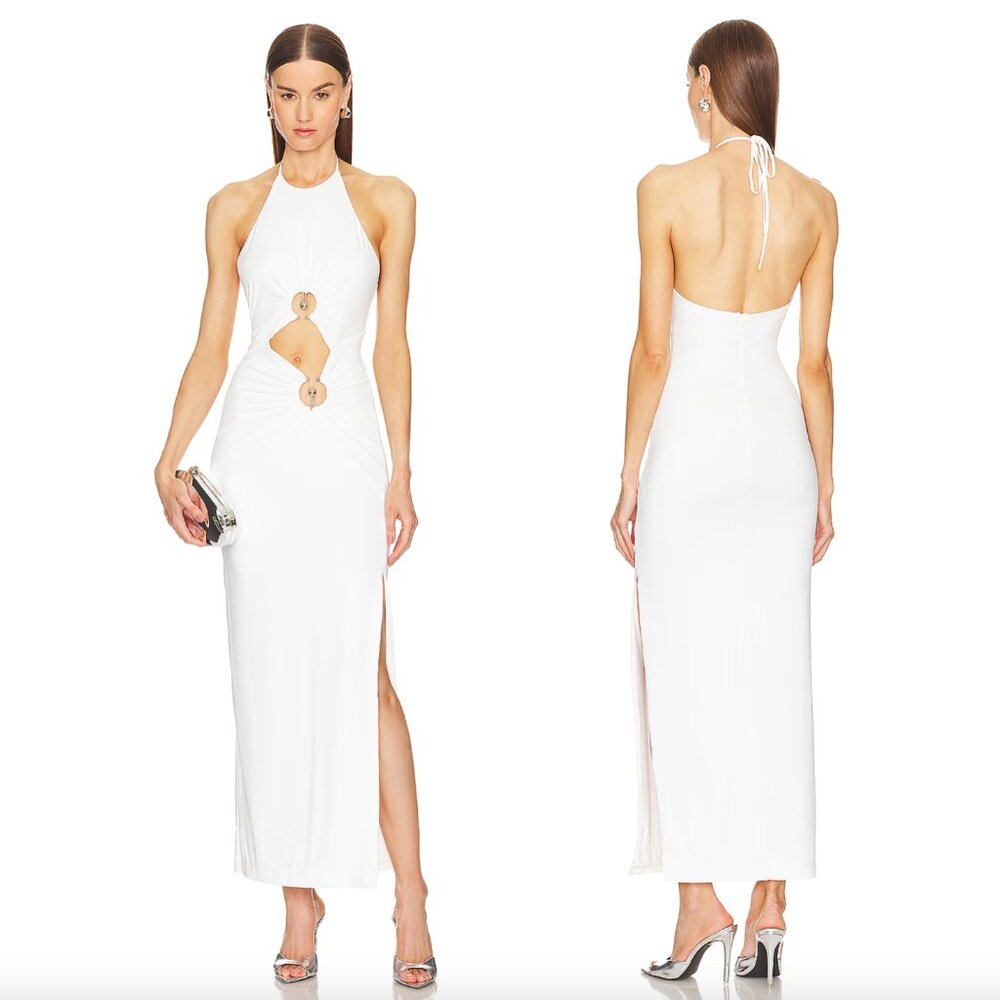 NEW Bardot Neve Maxi Dress in Orchid White Bridal Wedding Cutout Gown XL